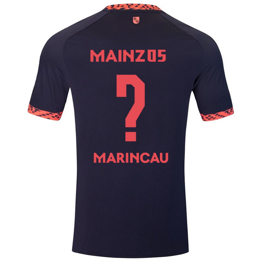 Kids Football Emanuel Marincău #0 Blue Coral Red Away Jersey 2024/25 T-Shirt Nz