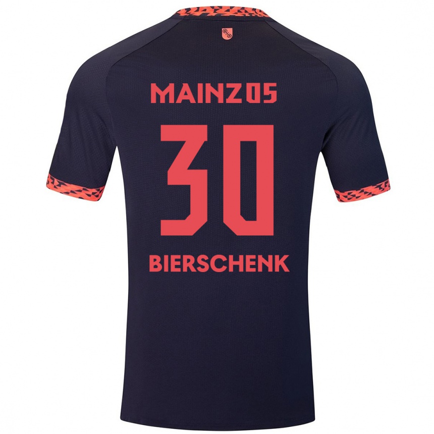 Kids Football Lovis Bierschenk #30 Blue Coral Red Away Jersey 2024/25 T-Shirt Nz