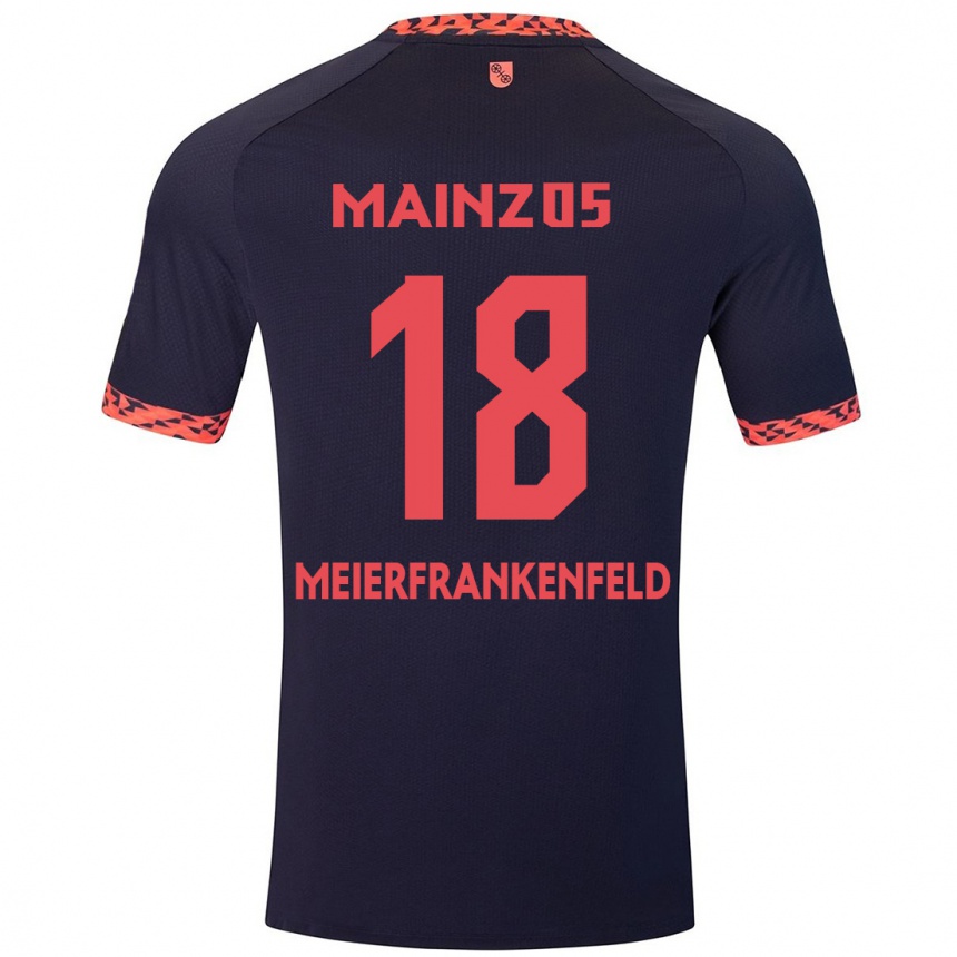 Kids Football Jana Meierfrankenfeld #18 Blue Coral Red Away Jersey 2024/25 T-Shirt Nz