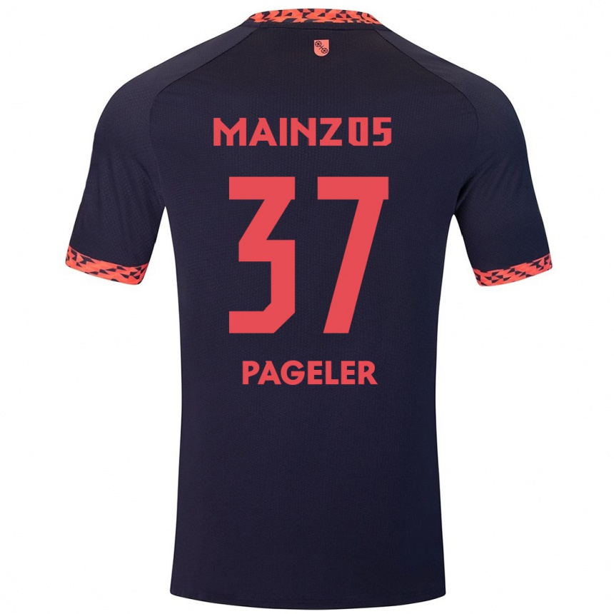 Kids Football Maja Pageler #37 Blue Coral Red Away Jersey 2024/25 T-Shirt Nz