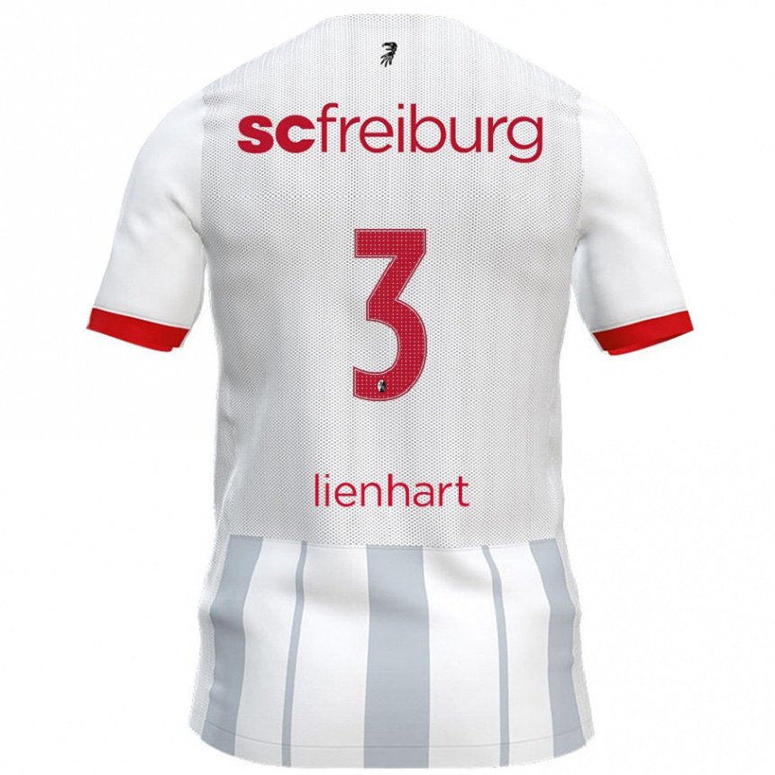 Kids Football Philipp Lienhart #3 White Grey Away Jersey 2024/25 T-Shirt Nz