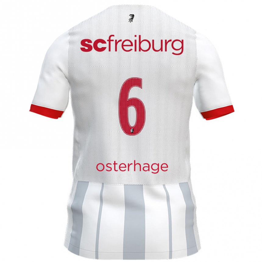 Kids Football Patrick Osterhage #6 White Grey Away Jersey 2024/25 T-Shirt Nz