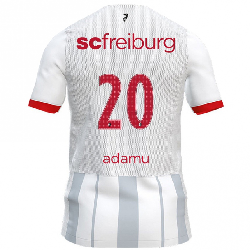 Kids Football Junior Adamu #20 White Grey Away Jersey 2024/25 T-Shirt Nz