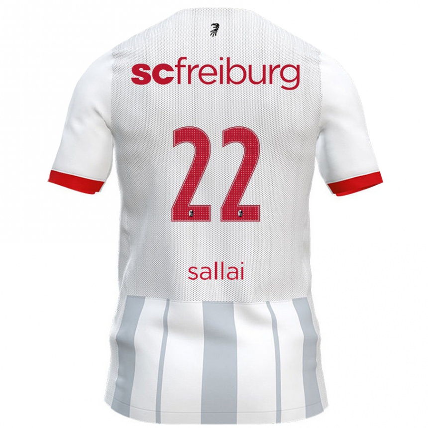 Kids Football Roland Sallai #22 White Grey Away Jersey 2024/25 T-Shirt Nz