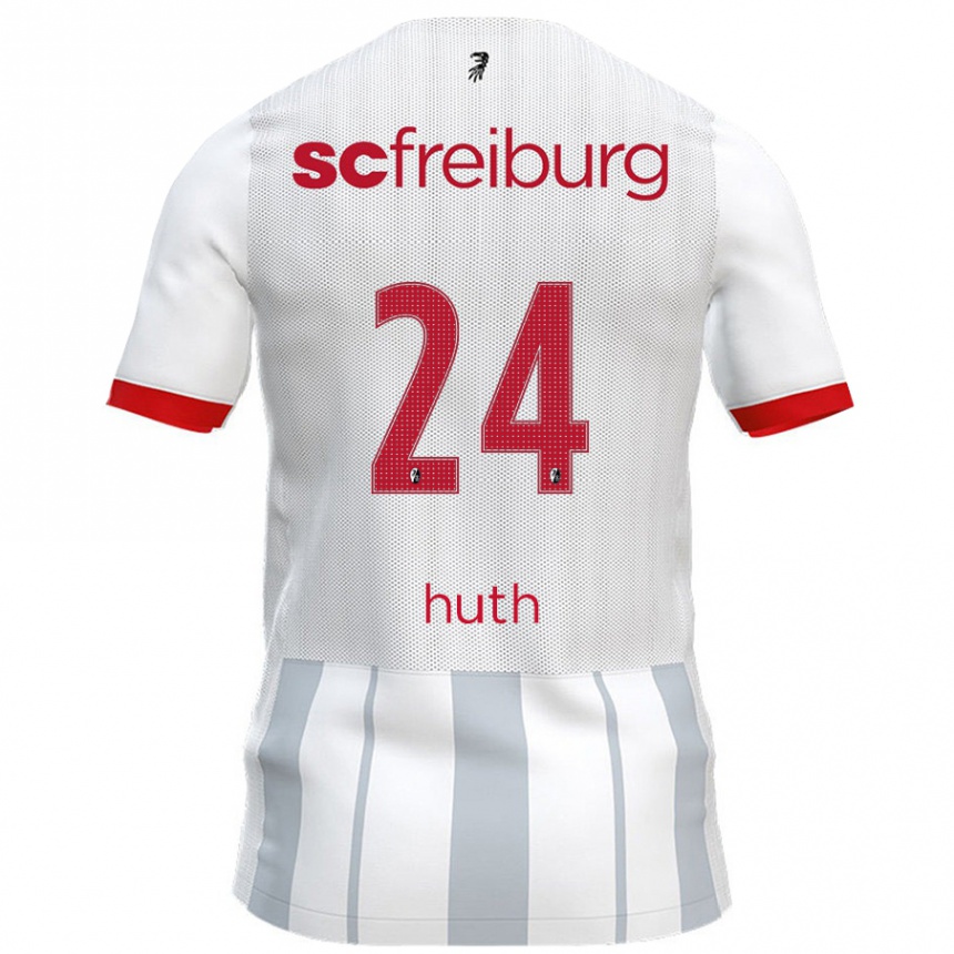 Kids Football Jannik Huth #24 White Grey Away Jersey 2024/25 T-Shirt Nz