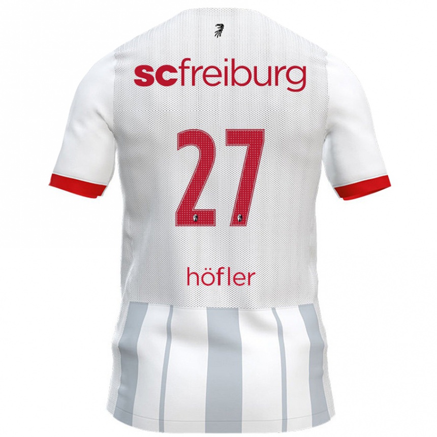 Kids Football Nicolas Höfler #27 White Grey Away Jersey 2024/25 T-Shirt Nz