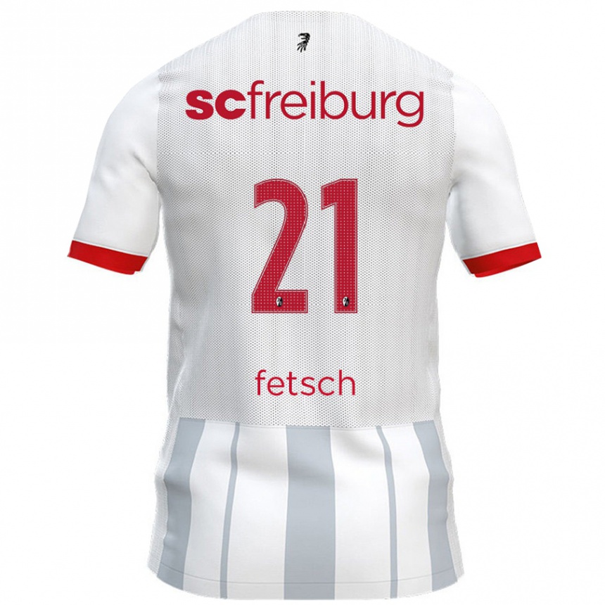 Kids Football Mathias Fetsch #21 White Grey Away Jersey 2024/25 T-Shirt Nz