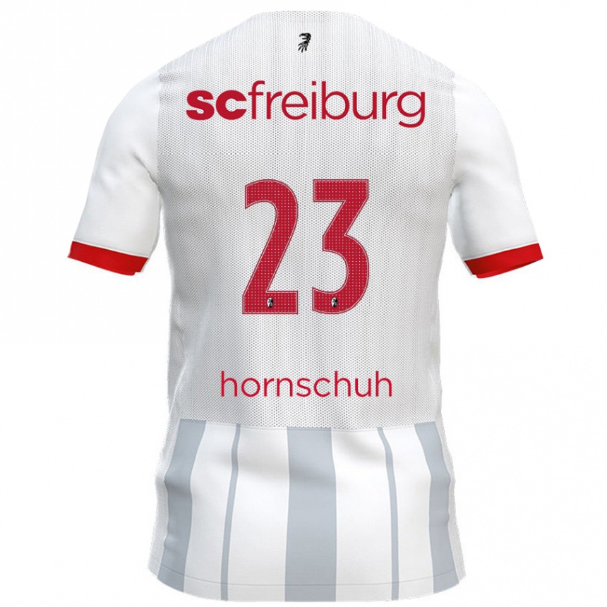 Kids Football Marc Hornschuh #23 White Grey Away Jersey 2024/25 T-Shirt Nz