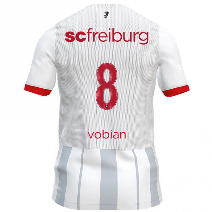 Kids Football Selina Vobian #8 White Grey Away Jersey 2024/25 T-Shirt Nz