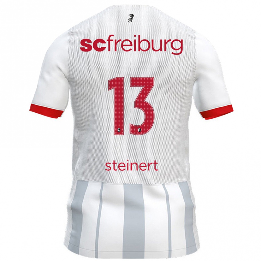 Kids Football Judith Steinert #13 White Grey Away Jersey 2024/25 T-Shirt Nz