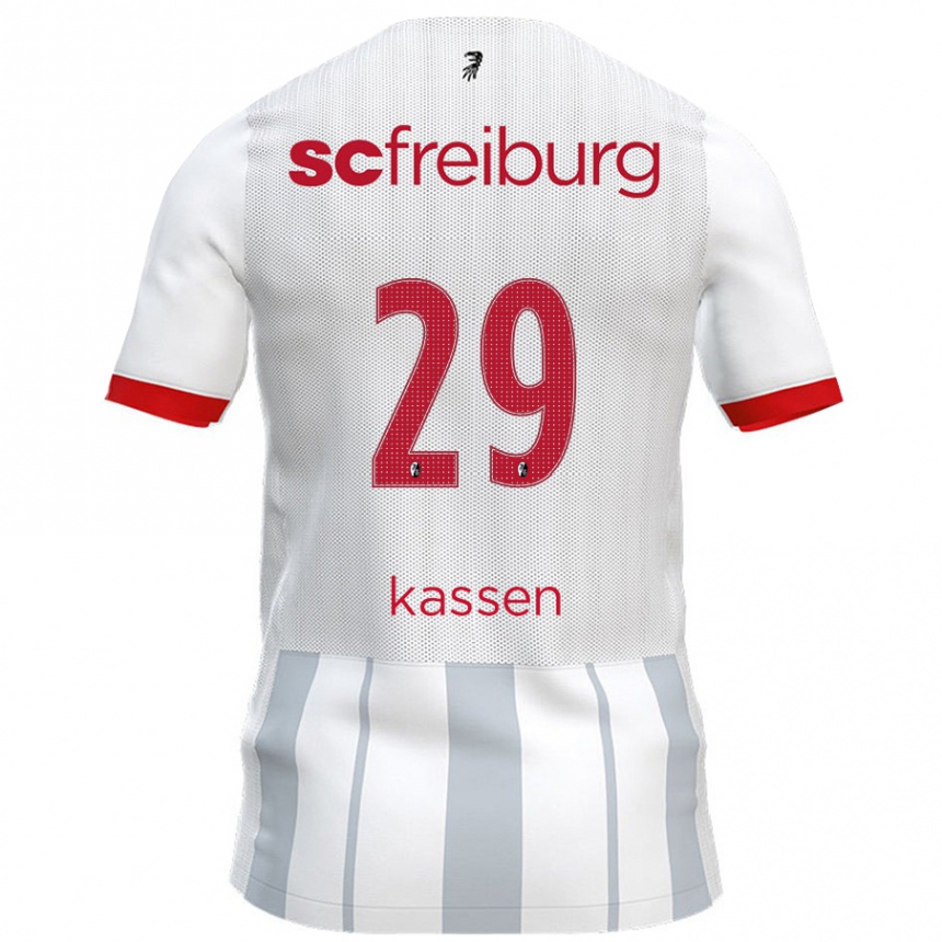 Kids Football Julia Kassen #29 White Grey Away Jersey 2024/25 T-Shirt Nz