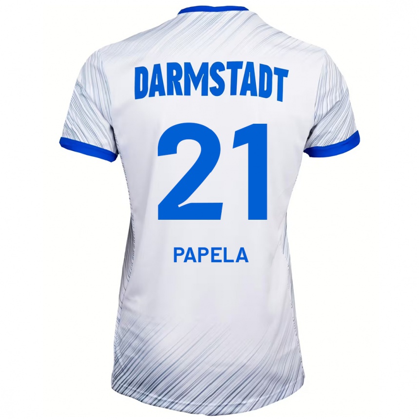 Kids Football Merveille Papela #21 White Blue Away Jersey 2024/25 T-Shirt Nz