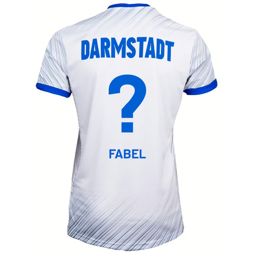 Kids Football Lukas Fabel #0 White Blue Away Jersey 2024/25 T-Shirt Nz