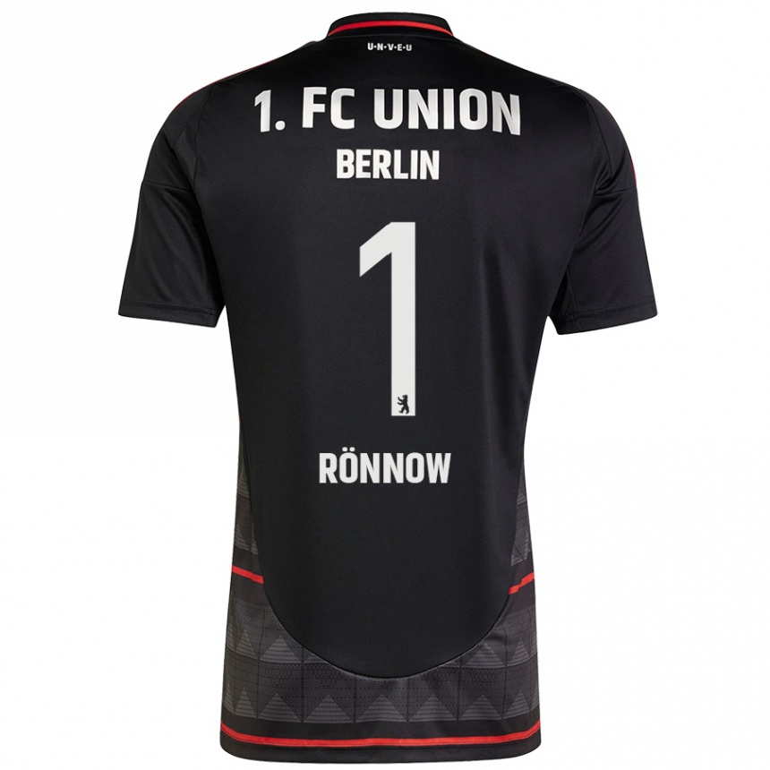 Kids Football Frederik Rönnow #1 Black Away Jersey 2024/25 T-Shirt Nz