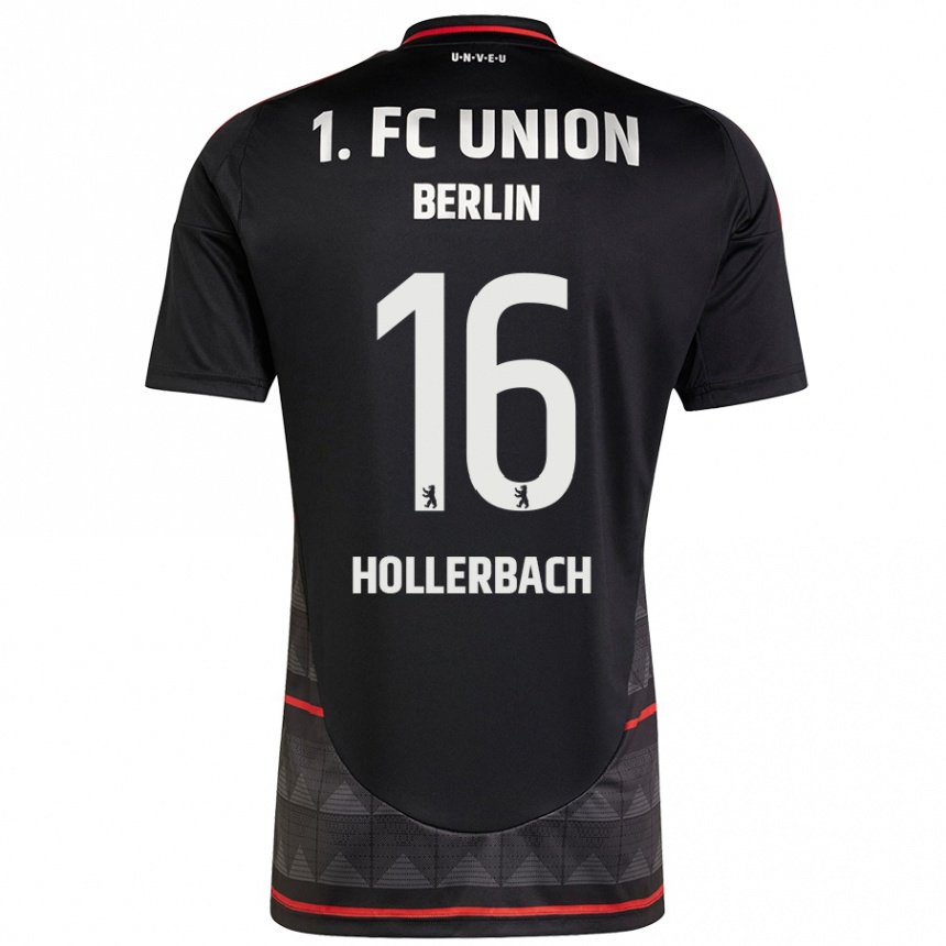 Kids Football Benedict Hollerbach #16 Black Away Jersey 2024/25 T-Shirt Nz