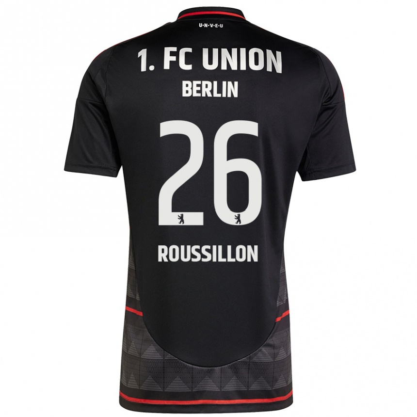 Kids Football Jérôme Roussillon #26 Black Away Jersey 2024/25 T-Shirt Nz