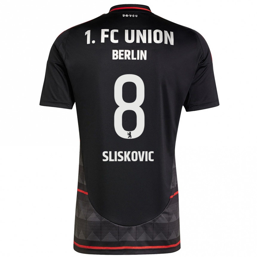 Kids Football Duje Sliskovic #8 Black Away Jersey 2024/25 T-Shirt Nz