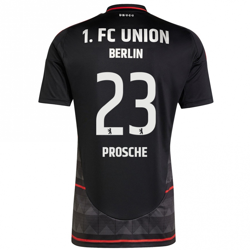 Kids Football Leon Prosche #23 Black Away Jersey 2024/25 T-Shirt Nz