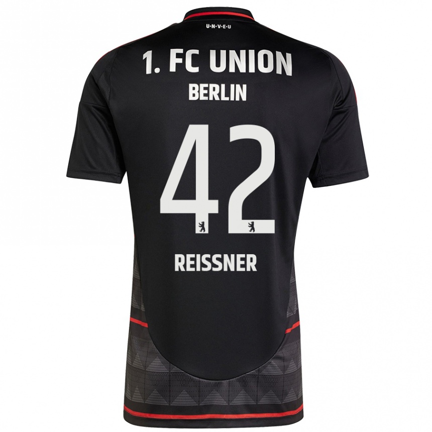 Kids Football Naika Reissner #42 Black Away Jersey 2024/25 T-Shirt Nz