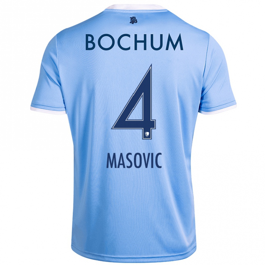 Kids Football Erhan Masovic #4 Sky Blue Away Jersey 2024/25 T-Shirt Nz