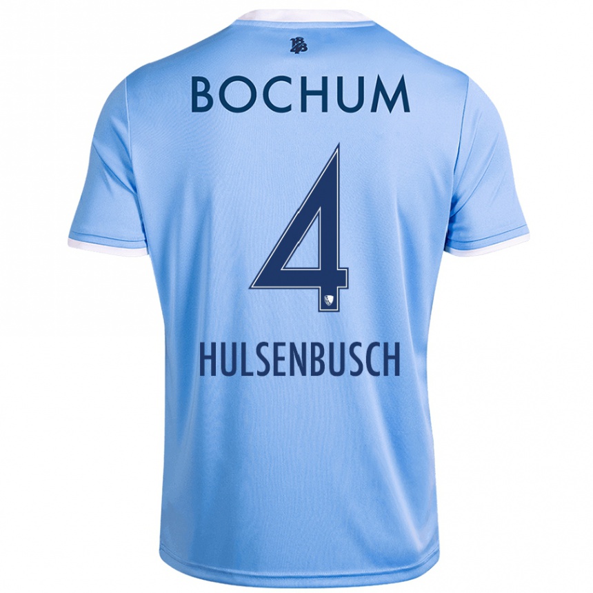 Kids Football Daniel Hülsenbusch #4 Sky Blue Away Jersey 2024/25 T-Shirt Nz