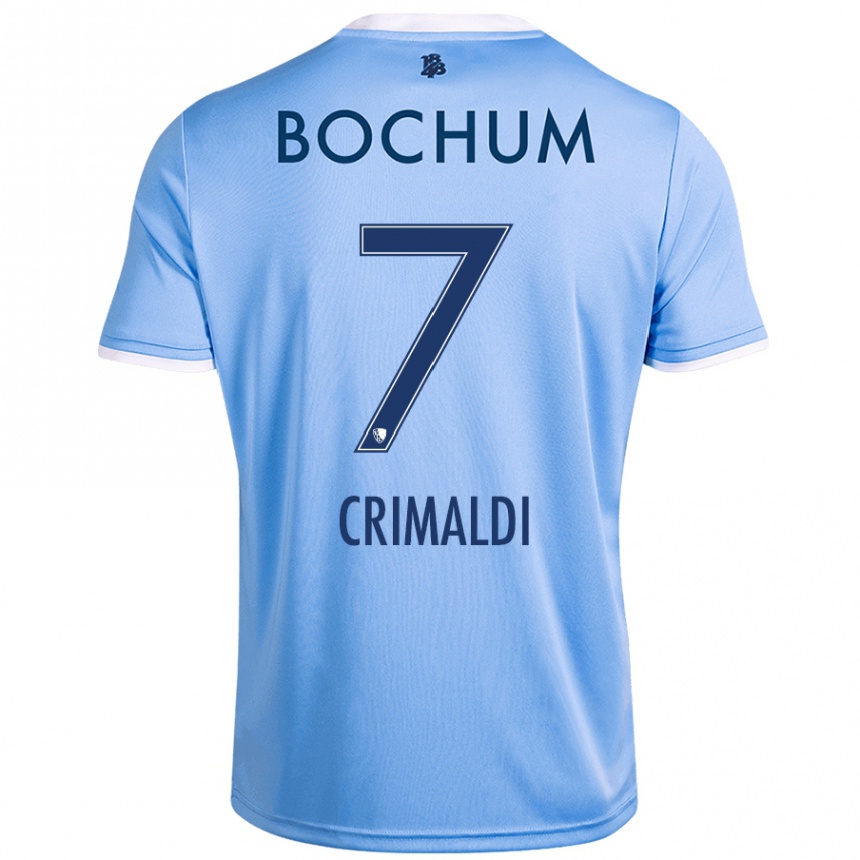 Kids Football Alessandro Crimaldi #7 Sky Blue Away Jersey 2024/25 T-Shirt Nz