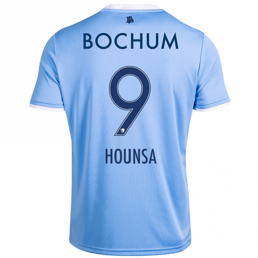 Kids Football Eligius Hounsa #9 Sky Blue Away Jersey 2024/25 T-Shirt Nz