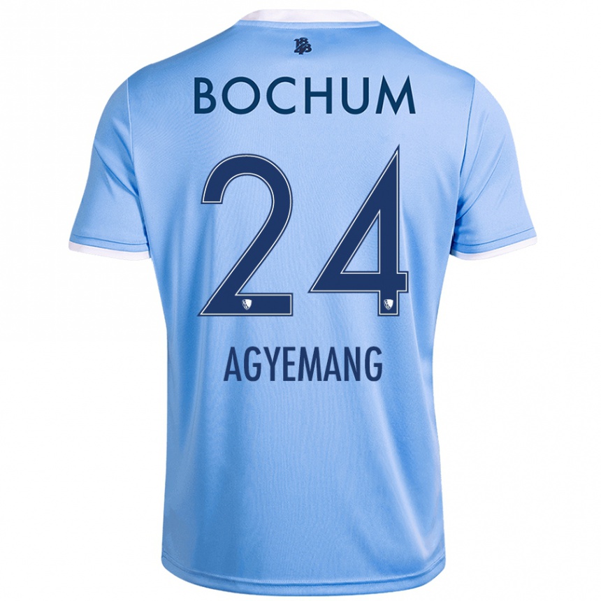 Kids Football Donovan Agyemang #24 Sky Blue Away Jersey 2024/25 T-Shirt Nz