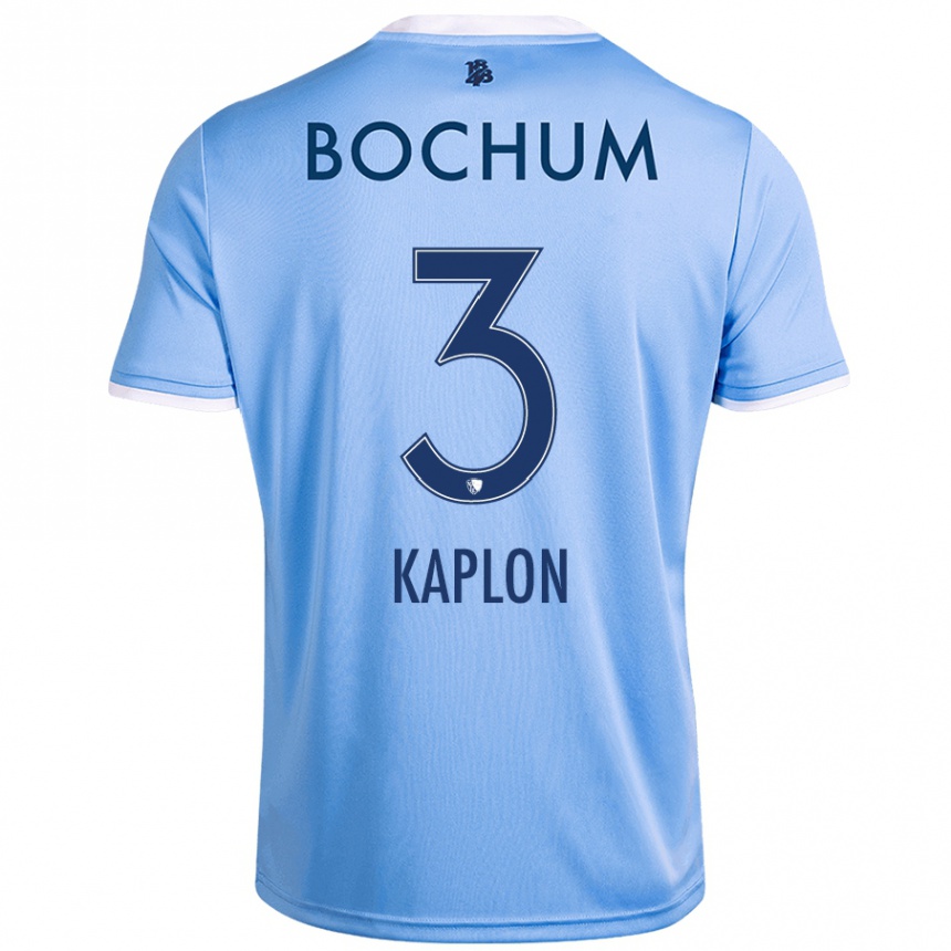 Kids Football Frauke Kaplon #3 Sky Blue Away Jersey 2024/25 T-Shirt Nz