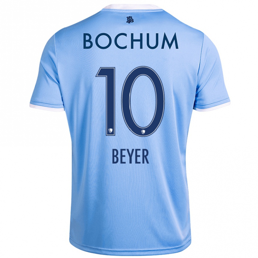 Kids Football Pia Beyer #10 Sky Blue Away Jersey 2024/25 T-Shirt Nz