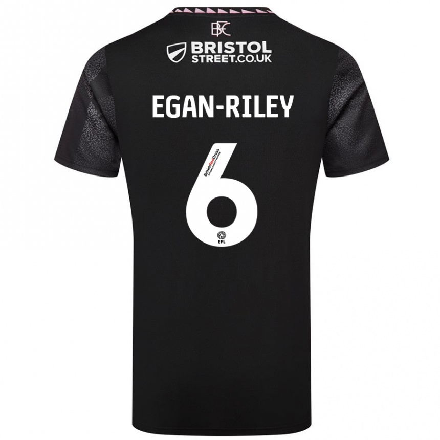 Kids Football Cj Egan-Riley #6 Black Away Jersey 2024/25 T-Shirt Nz