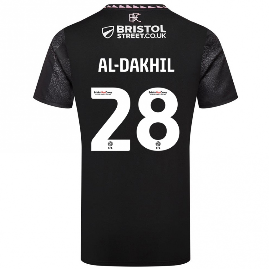 Kids Football Ameen Al-Dakhil #28 Black Away Jersey 2024/25 T-Shirt Nz