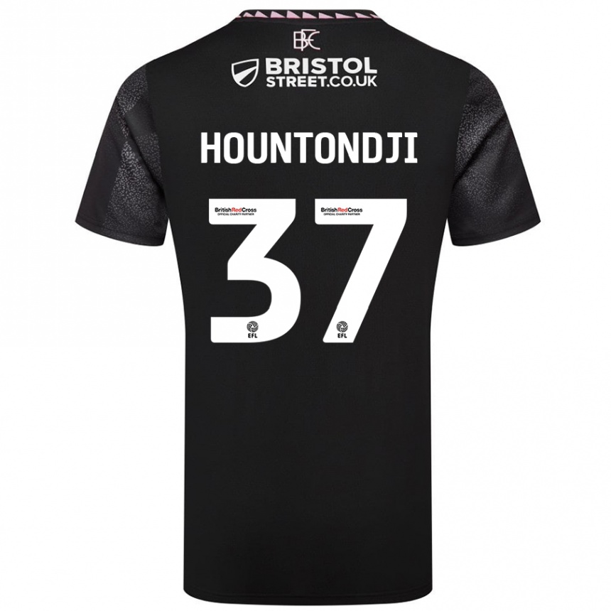 Kids Football Andreas Hountondji #37 Black Away Jersey 2024/25 T-Shirt Nz