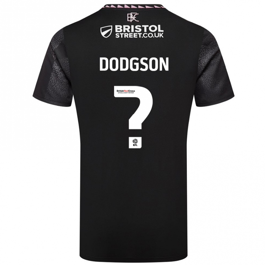 Kids Football Owen Dodgson #0 Black Away Jersey 2024/25 T-Shirt Nz