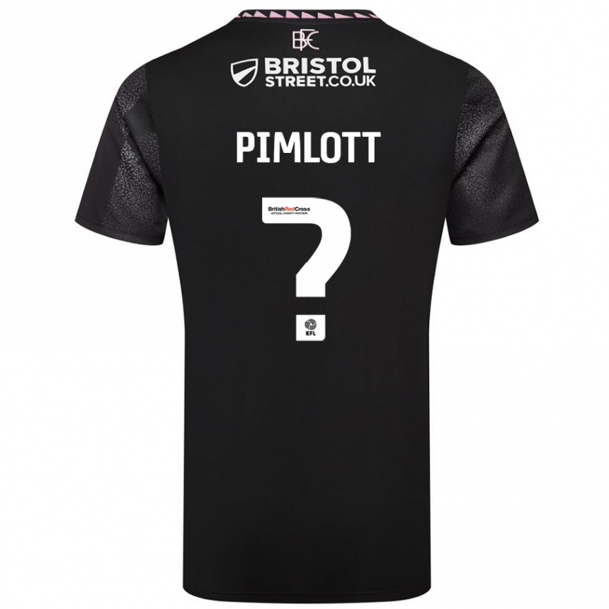 Kids Football Oliver Pimlott #0 Black Away Jersey 2024/25 T-Shirt Nz