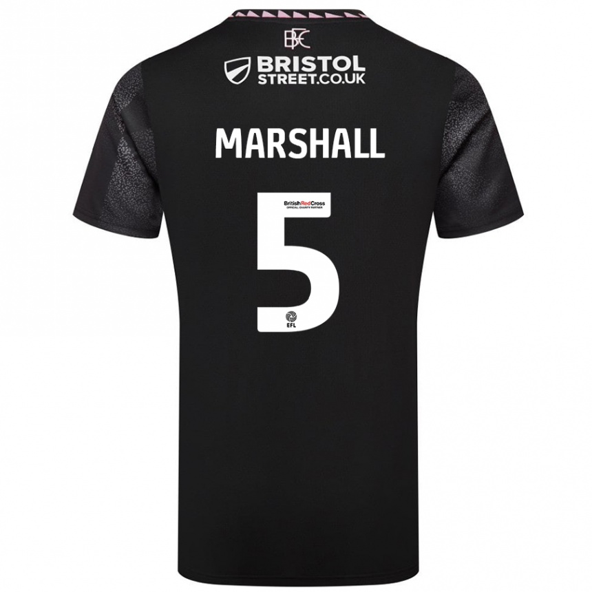 Kids Football Georgia Marshall #5 Black Away Jersey 2024/25 T-Shirt Nz