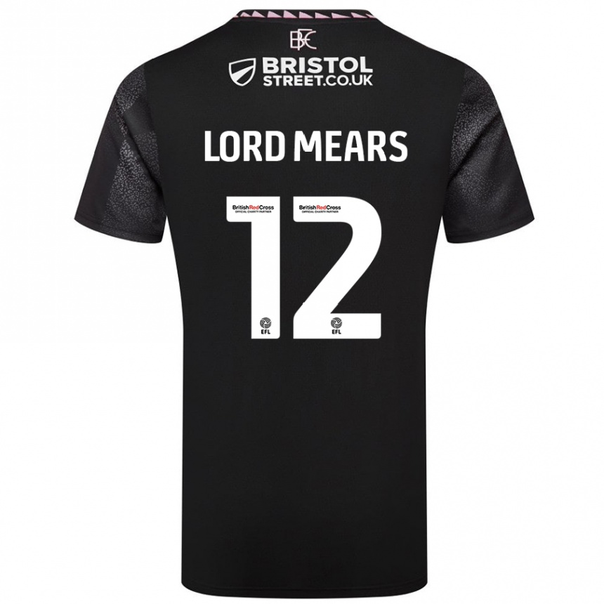 Kids Football Rhema Lord-Mears #12 Black Away Jersey 2024/25 T-Shirt Nz