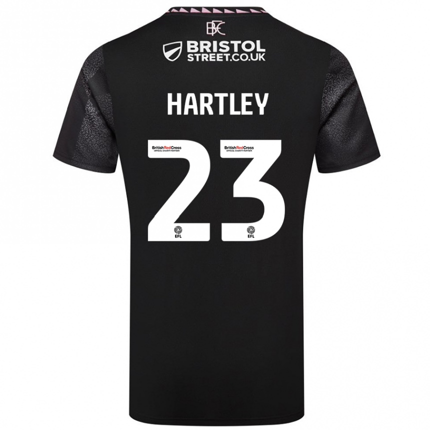 Kids Football Naomi Hartley #23 Black Away Jersey 2024/25 T-Shirt Nz