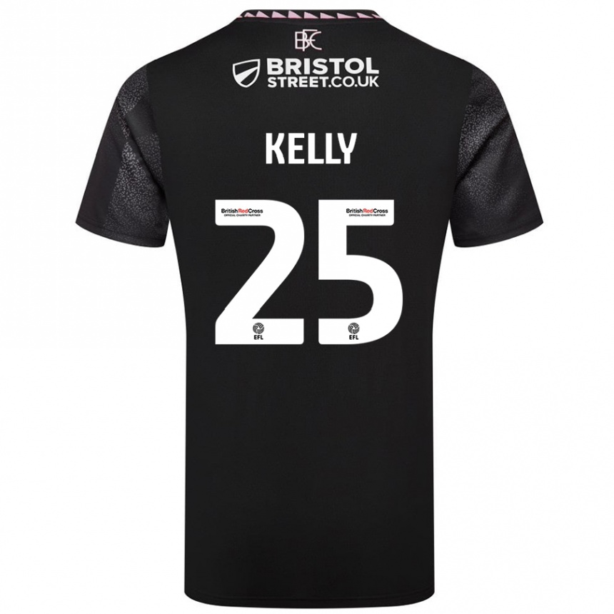 Kids Football Aimee Kelly #25 Black Away Jersey 2024/25 T-Shirt Nz