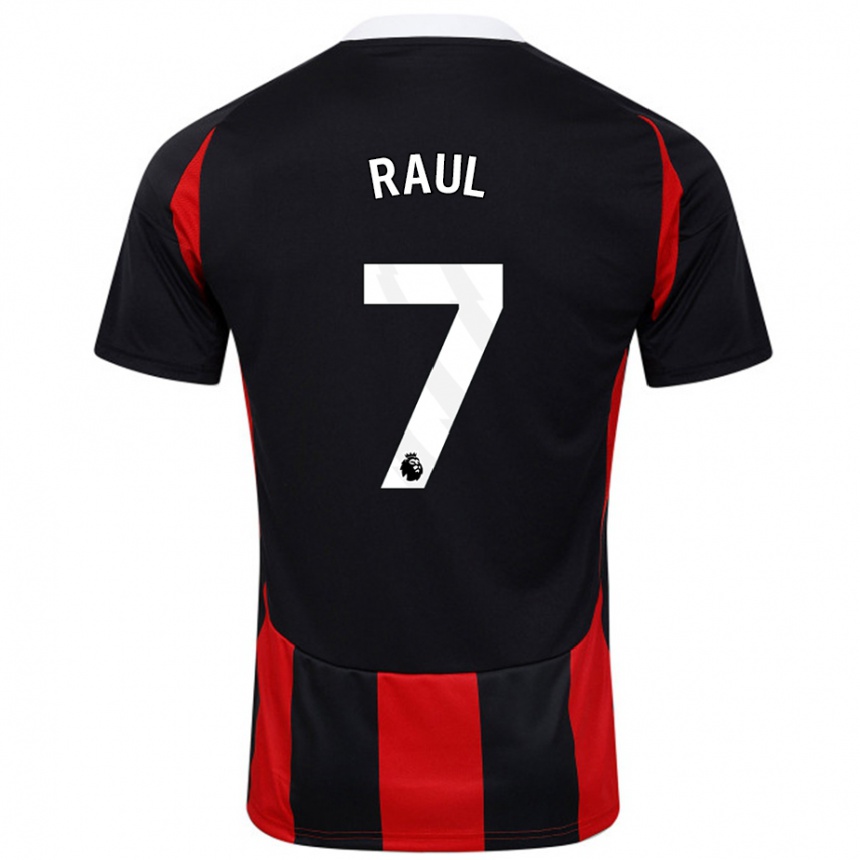 Kids Football Raúl Jiménez #7 Black Red Away Jersey 2024/25 T-Shirt Nz