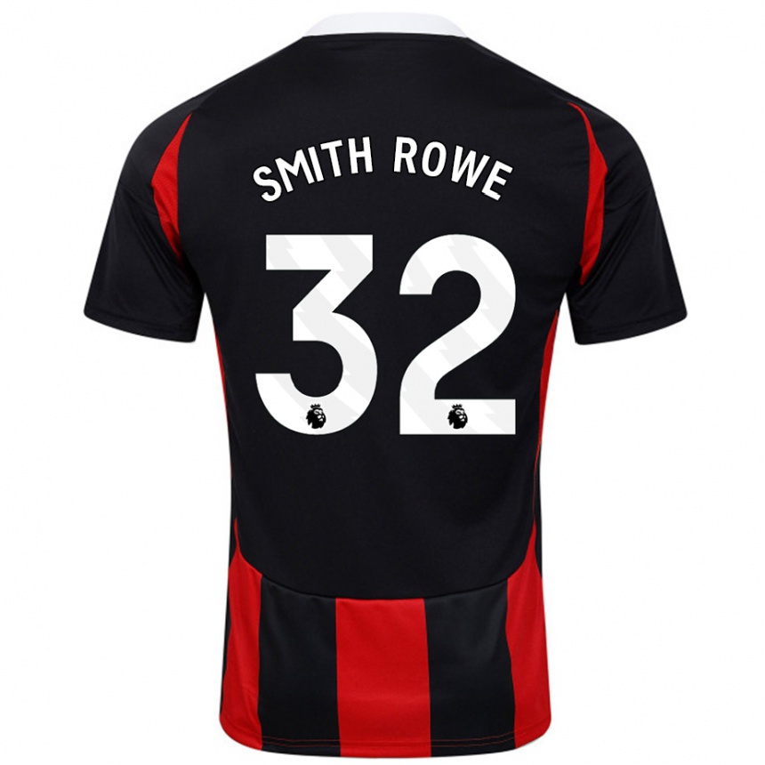 Kids Football Emile Smith Rowe #32 Black Red Away Jersey 2024/25 T-Shirt Nz