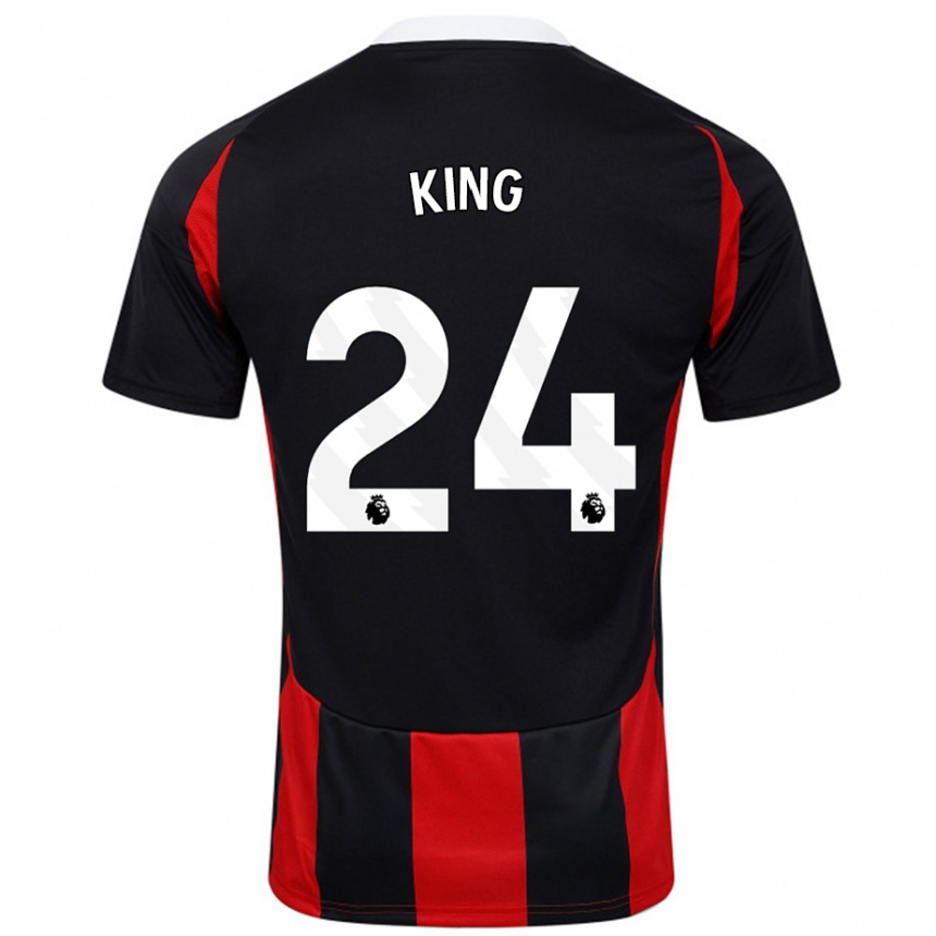 Kids Football Joshua King #24 Black Red Away Jersey 2024/25 T-Shirt Nz