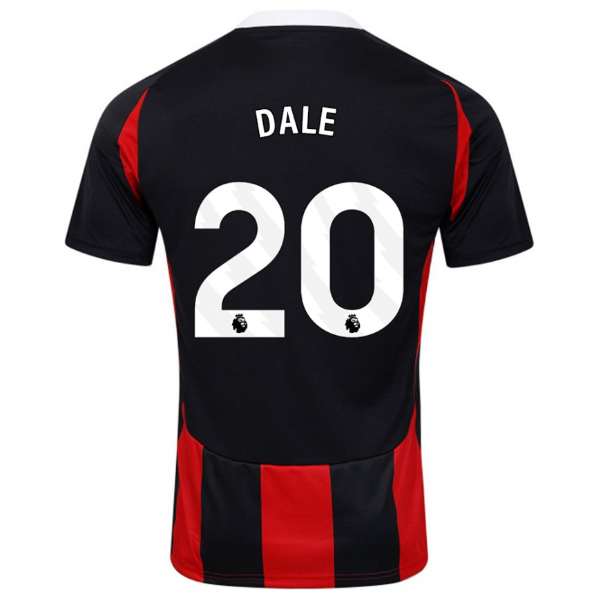 Kids Football Olivia Dale #20 Black Red Away Jersey 2024/25 T-Shirt Nz