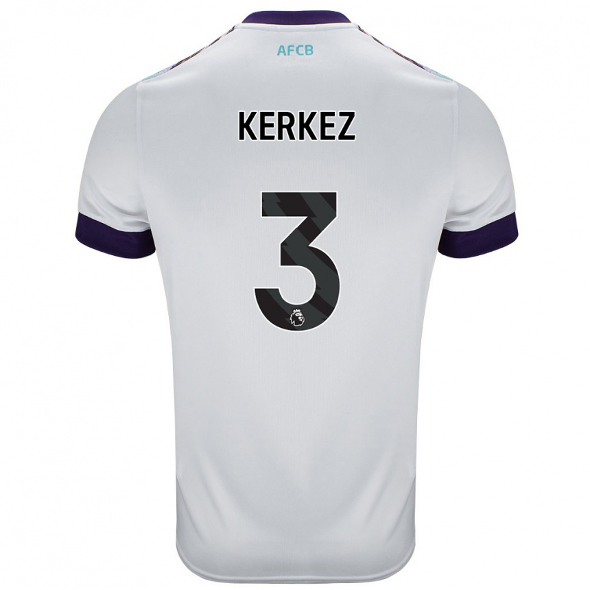 Kids Football Milos Kerkez #3 White Green Purple Away Jersey 2024/25 T-Shirt Nz