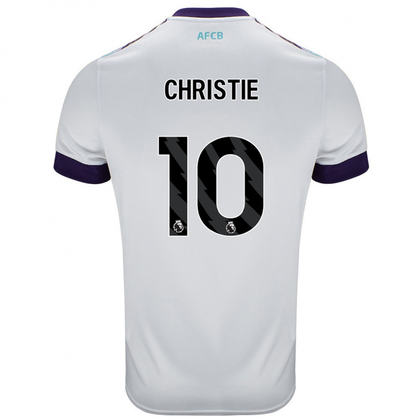 Kids Football Ryan Christie #10 White Green Purple Away Jersey 2024/25 T-Shirt Nz