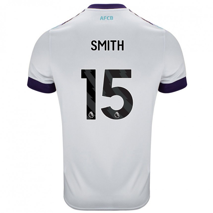 Kids Football Adam Smith #15 White Green Purple Away Jersey 2024/25 T-Shirt Nz