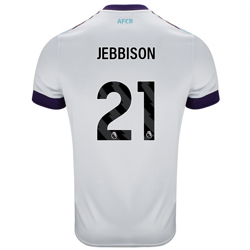 Kids Football Daniel Jebbison #21 White Green Purple Away Jersey 2024/25 T-Shirt Nz