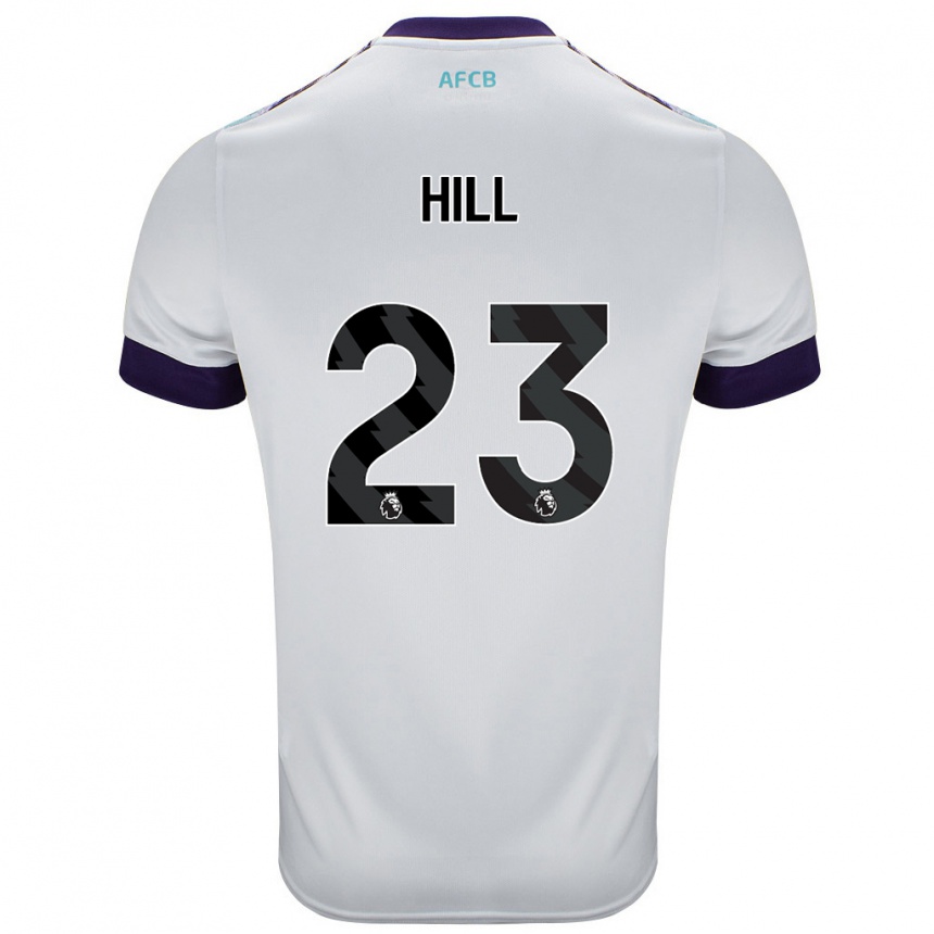 Kids Football James Hill #23 White Green Purple Away Jersey 2024/25 T-Shirt Nz