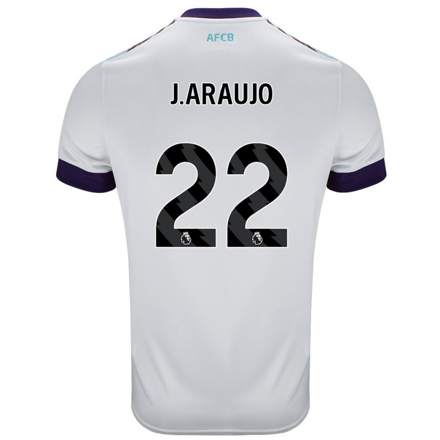 Kids Football Julián Araujo #28 White Green Purple Away Jersey 2024/25 T-Shirt Nz