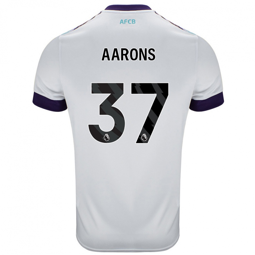 Kids Football Max Aarons #37 White Green Purple Away Jersey 2024/25 T-Shirt Nz